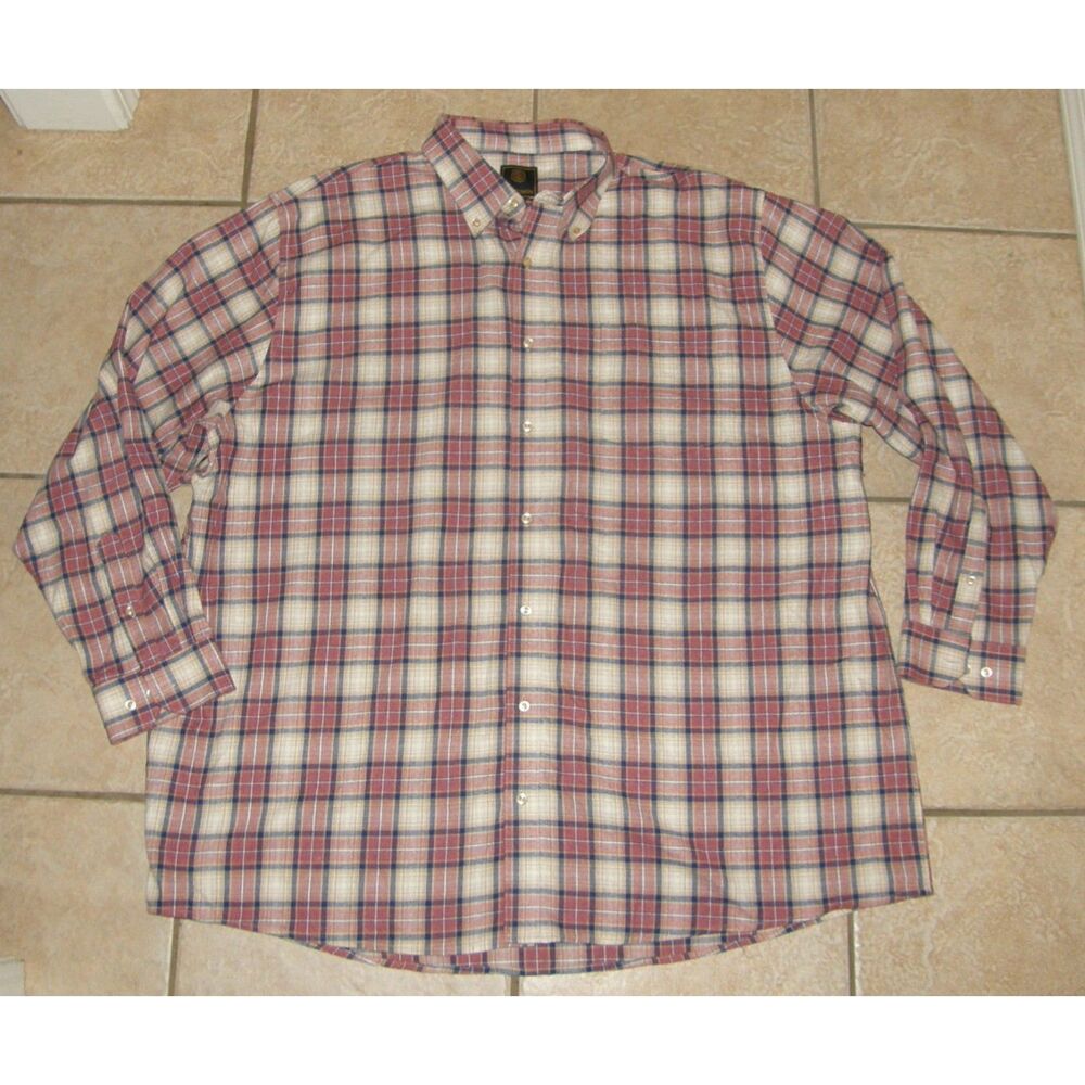 NEW Men Sz 3X Multicolor Plaid Button Up Soft Flannel Button Up Shirt F/X FUSION